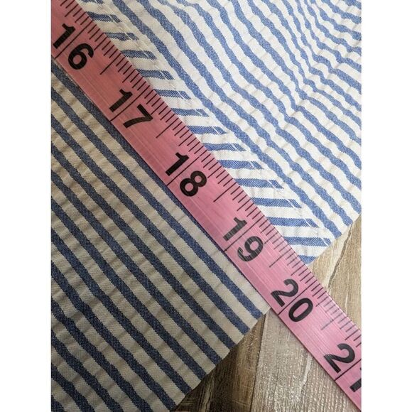 Tommy Hilfiger Skirt Women's Size 29 Blue White Pinstripe Mini 100% Cotton Butto - Picture 3 of 7